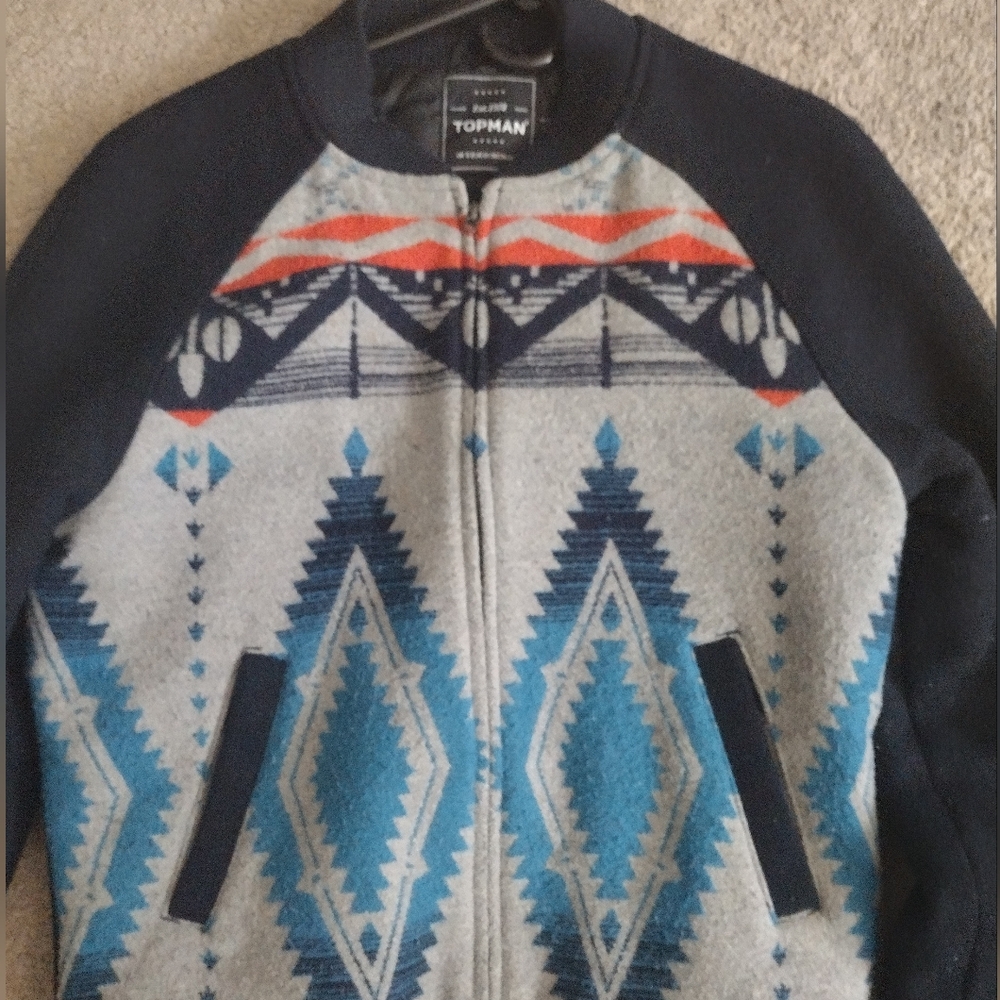 Topman Wool Blend Bomber Jacket